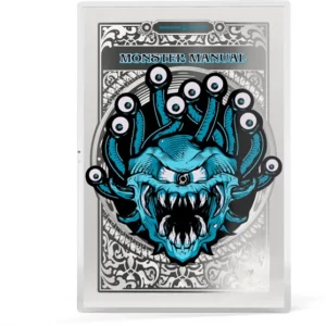 Unikátní stříbrná mince Dungeons & Dragons – Monster Manual (2014). Obří formát 26 cm, ryzí stříbro 999, limitace 1 000 ks. Skladem na Zlatoproradost.cz.