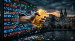 Peníze, které máte na účtu, fyzicky neexistují. Zjistěte, jak funguje dnešní dluhové divadlo, proč jsou peníze jen iluze a jak ochránit svůj majetek pomocí drahých kovů dříve, než systém narazí na své limity